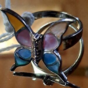 Multicolor Enamel Butterfly Ring - Women’s Jewelry